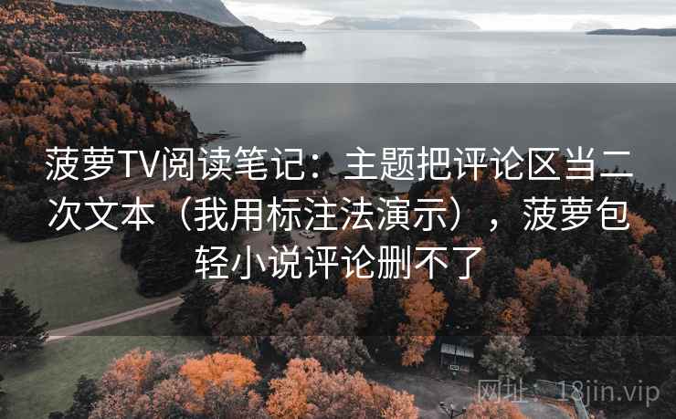 菠萝TV阅读笔记：主题把评论区当二次文本（我用标注法演示），菠萝包轻小说评论删不了
